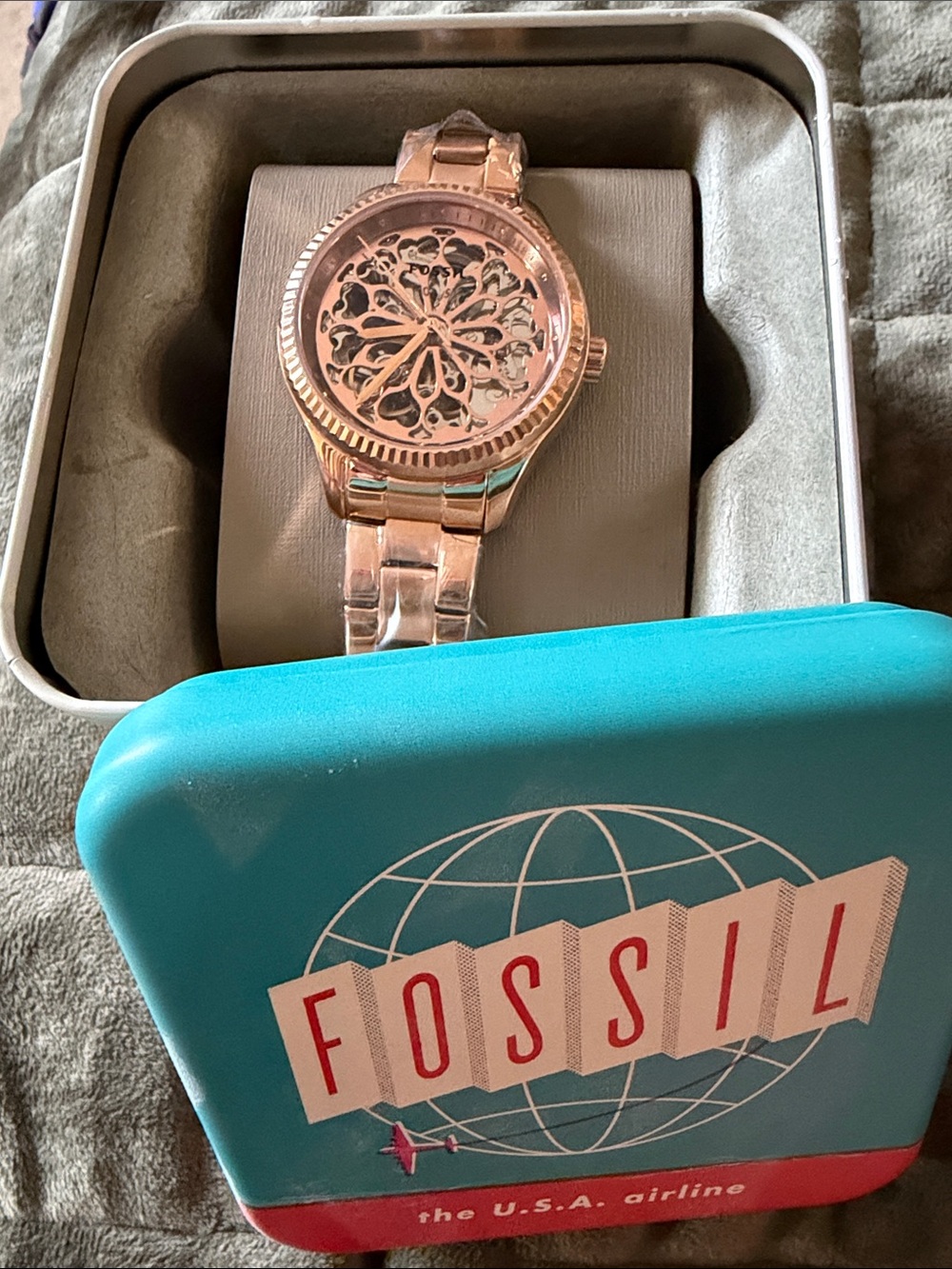 Fossil Rose Gold Filigree Bracelet Watch